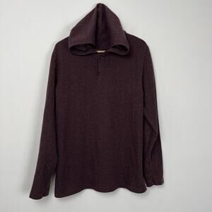 Travis Mathew Men's M Ultra Soft Burgundy Red Pullover Henley Hoodie Sweater